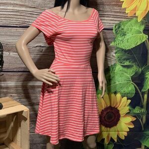 SO CAL SUMMER STRIPE  CRISS CROSS BACK DRESS